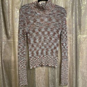 Free People Blair Spacedye Pullover Sweater Black Coffee Combo Small NWT
